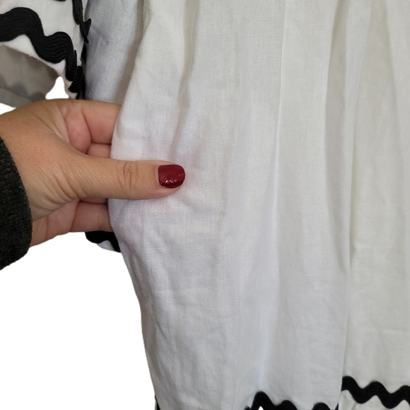 Lisa Marie Fernandez Collab W/Target Dress Size Medium White Ric Rac Flare - Picture 7 of 14